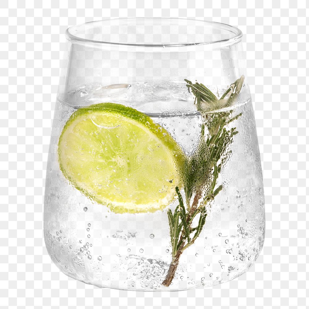 Gin and tonic with rosemary transparent png
