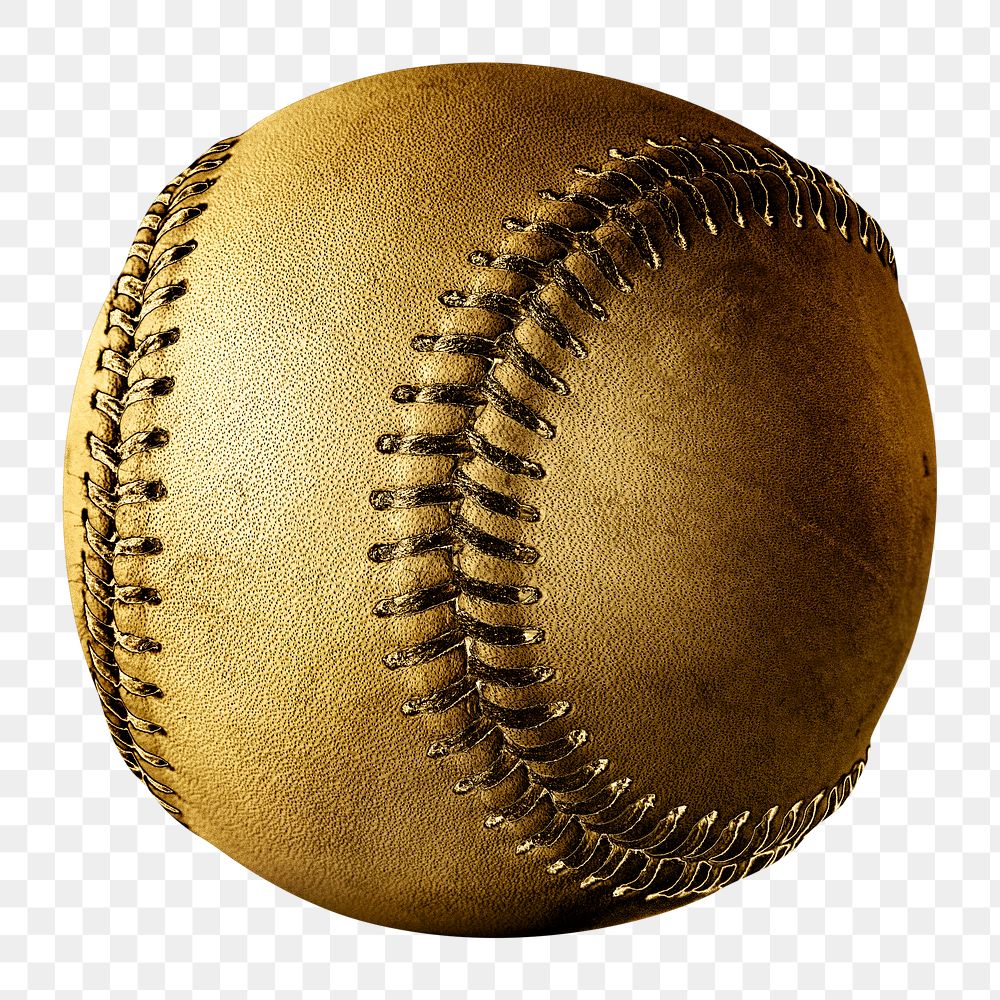 Golden baseball ball design element Free PNG Sticker rawpixel