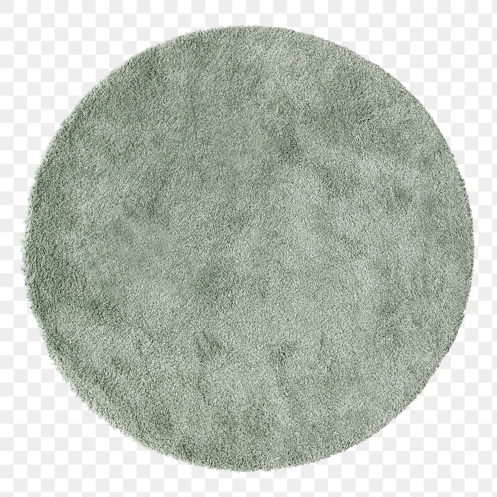 Gray fluffy rounded shape floor carpet design element