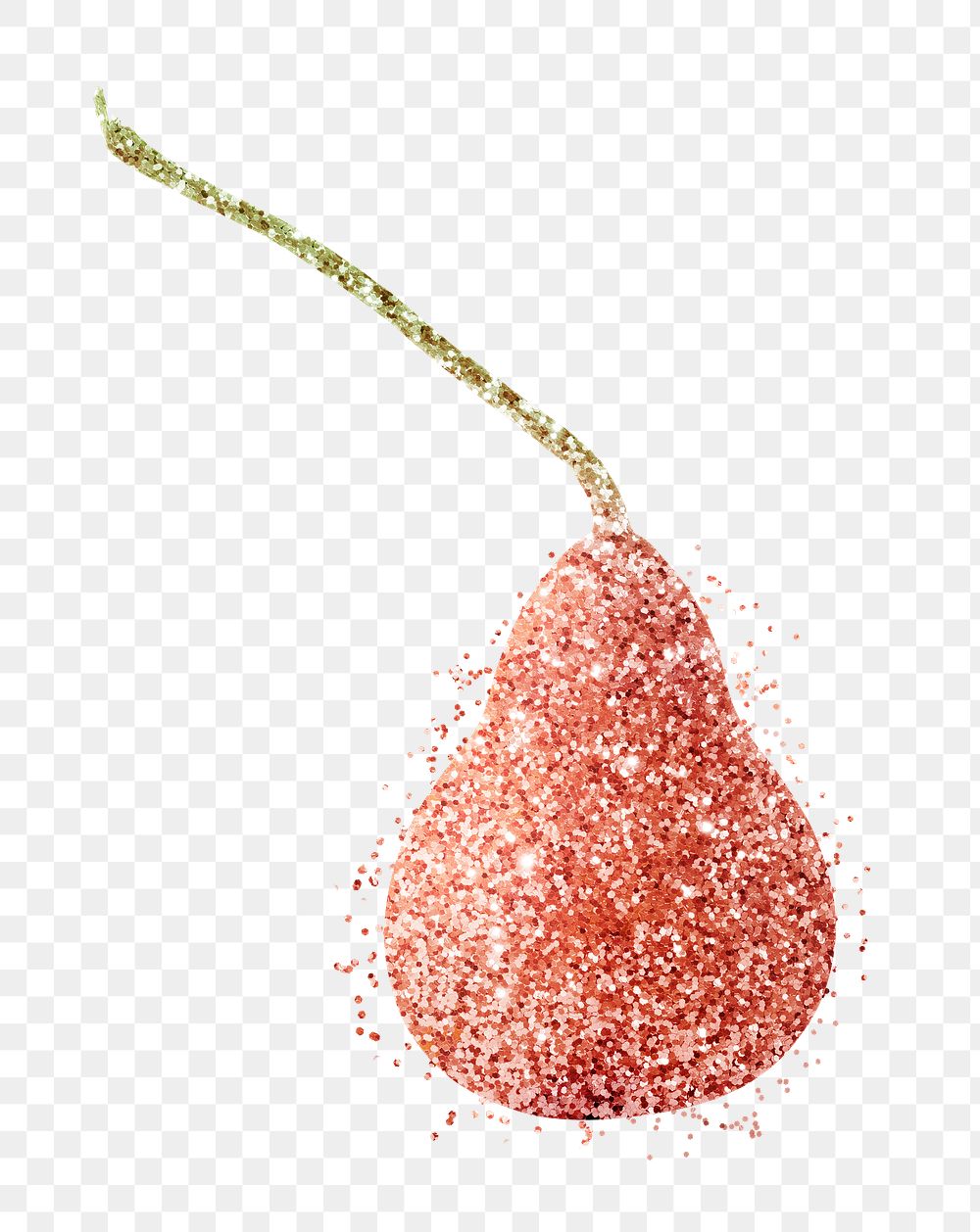 Pink glittery pear design element