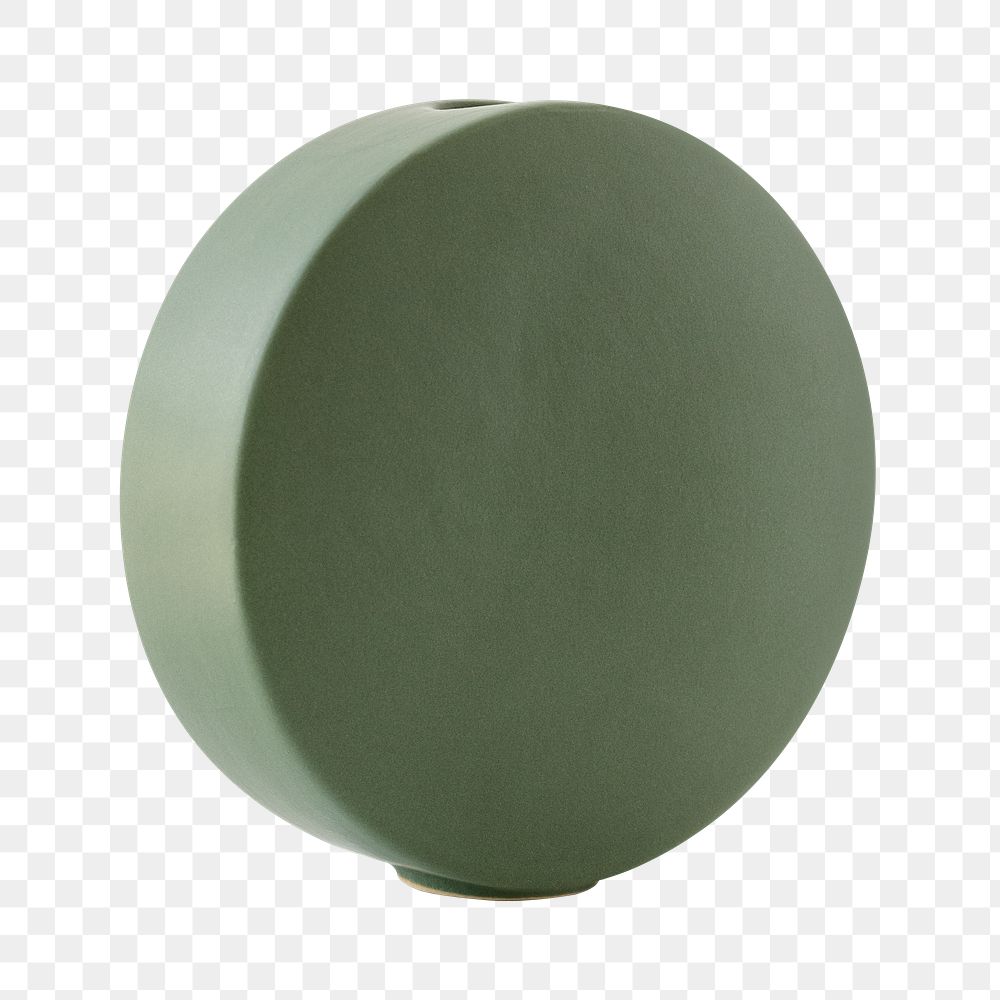 Green ceramic circle vase design element