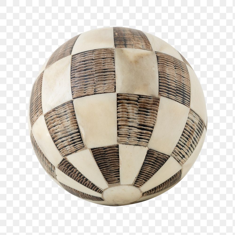 Black and white checkered decorative ball design element