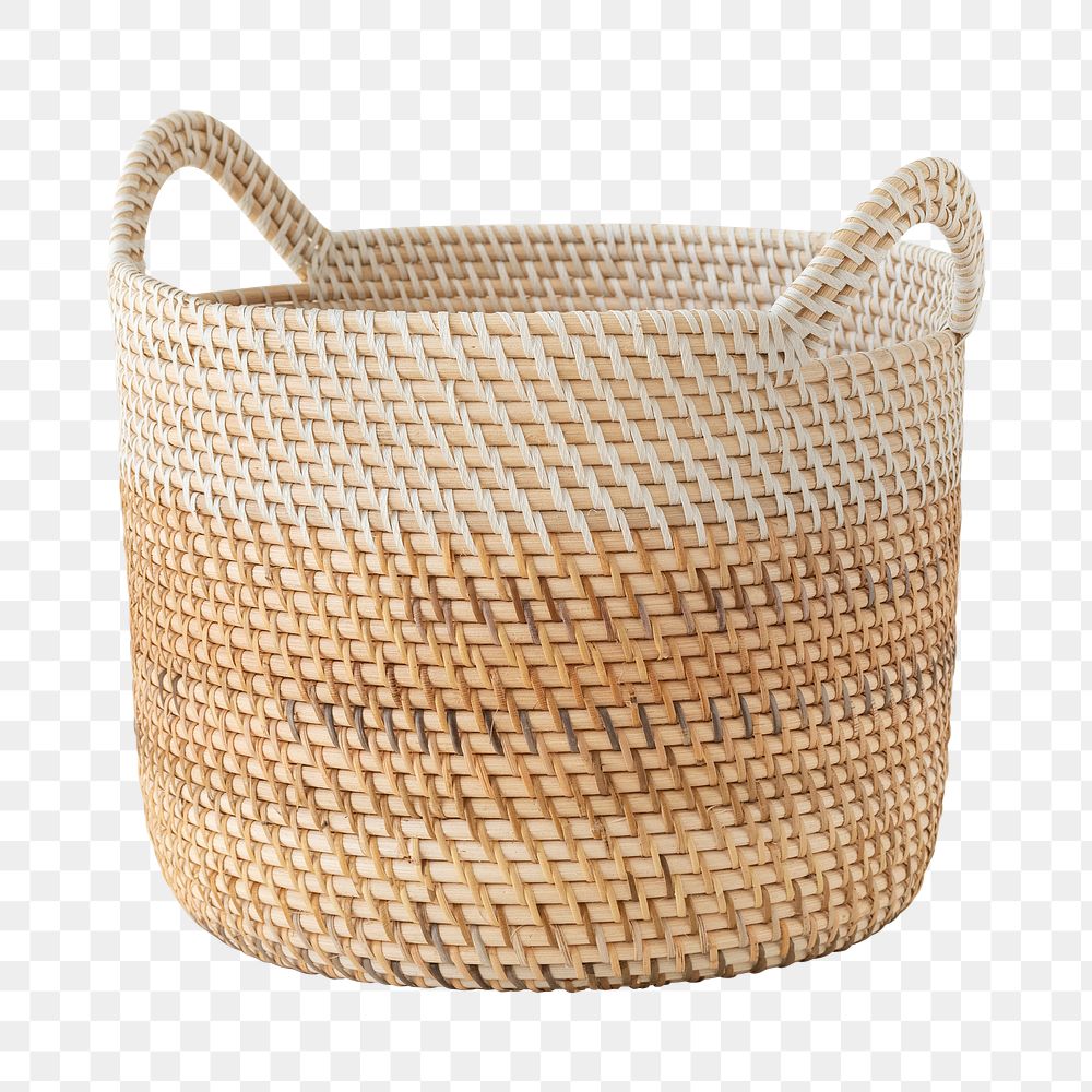 Brown wicker basket design element