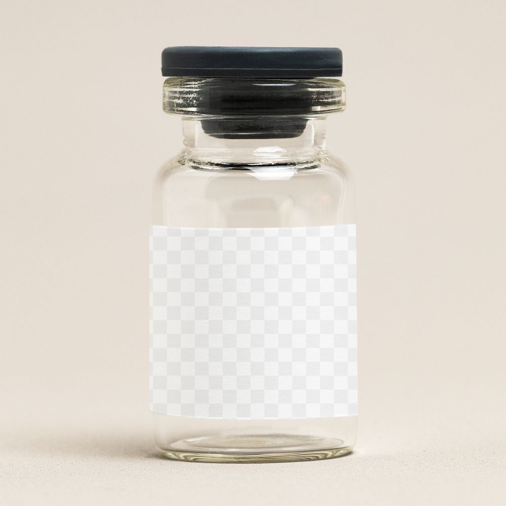 Png vial label mockup injection glass bottle