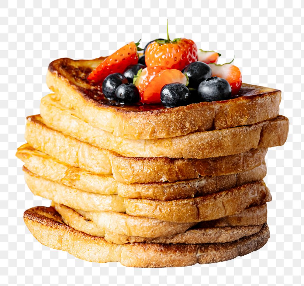 Breakfast png stacked french toast with mixed berries food photography