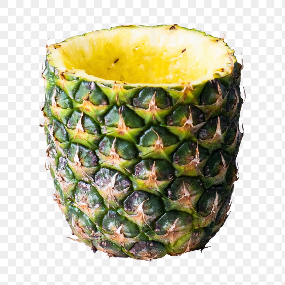 Single natural pineapple bowl png