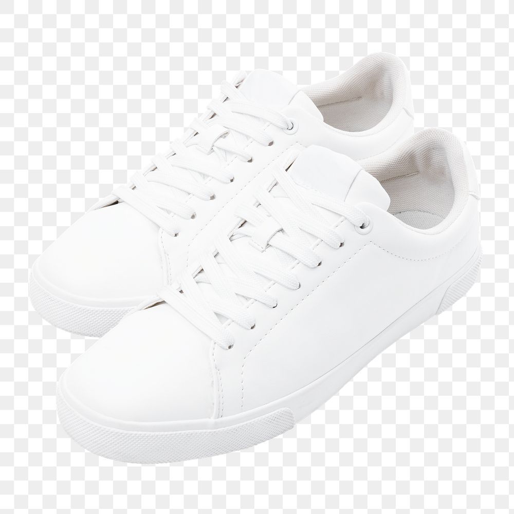 Png white canvas sneakers mockup unisex footwear fashion