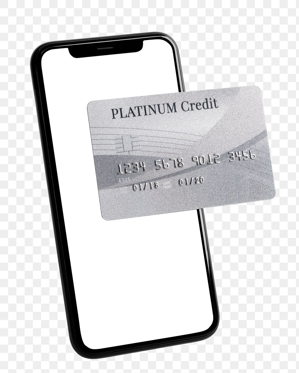 Platinum credit card mockup png mobile banking