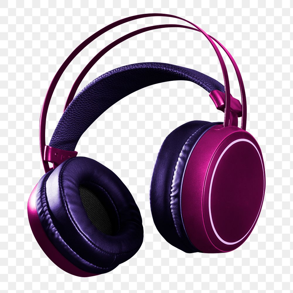Pink headphones png digital device