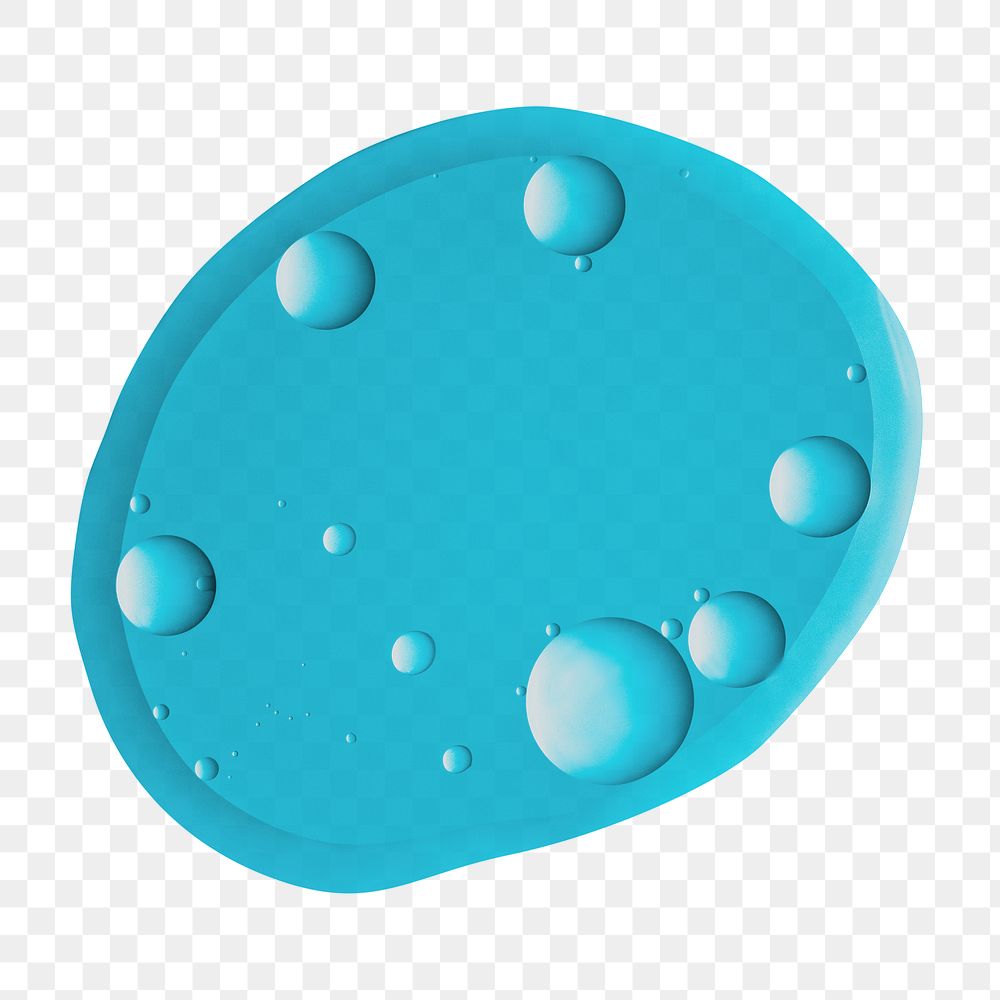 PNG oil bubble macro shot blue liquid abstract