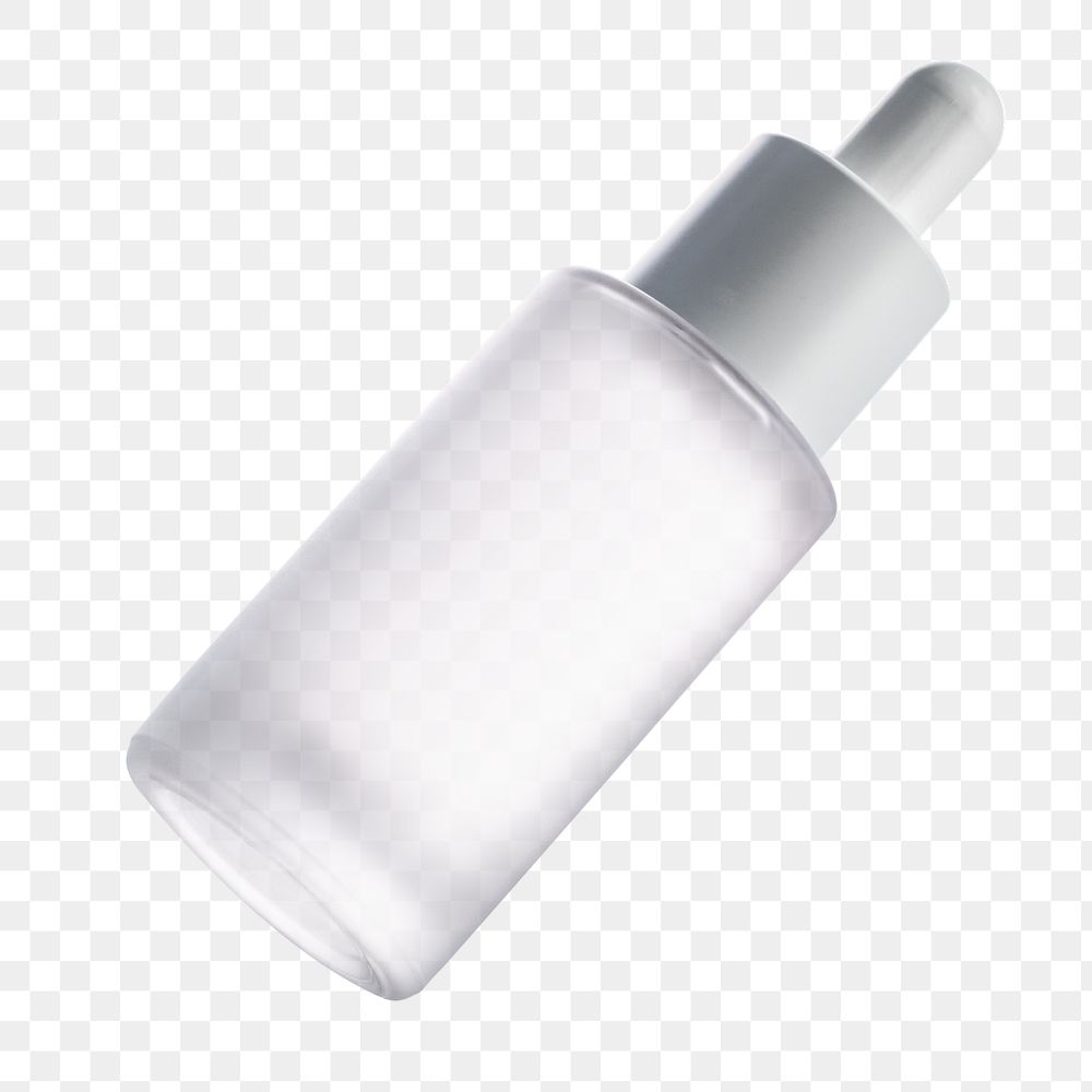 PNG dropper bottle transparent product packaging for beauty and skincare