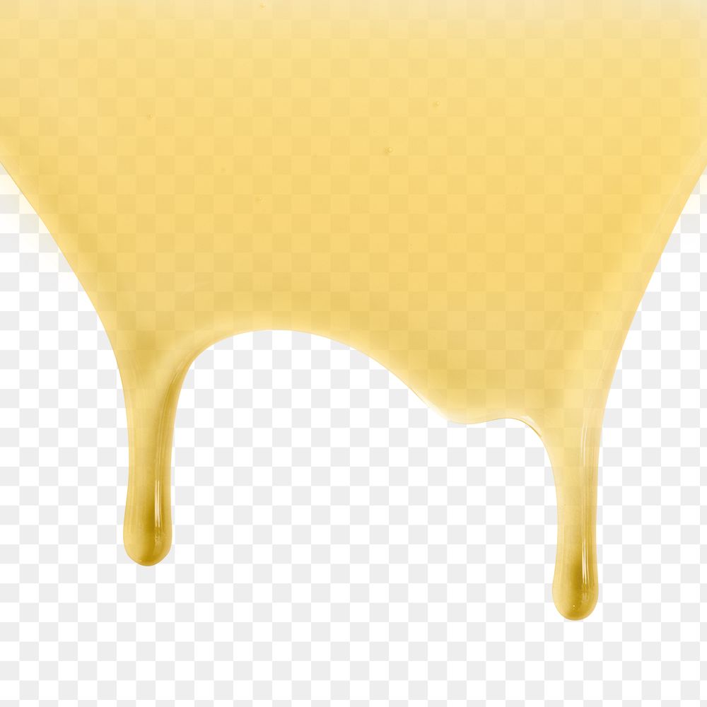 PNG yellow honey dripping border sticker