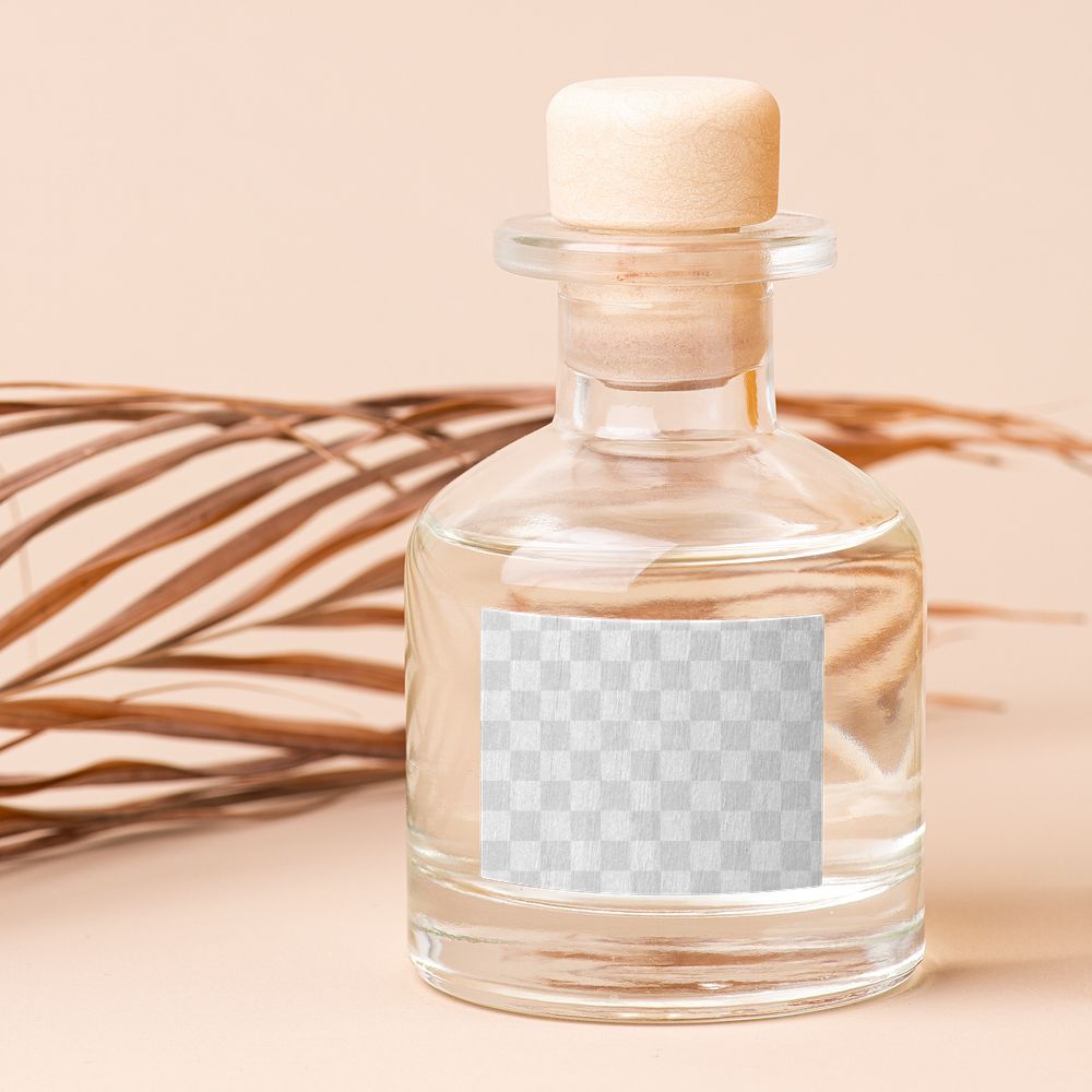 Glass perfume bottle mockup png minimal beauty product packaging