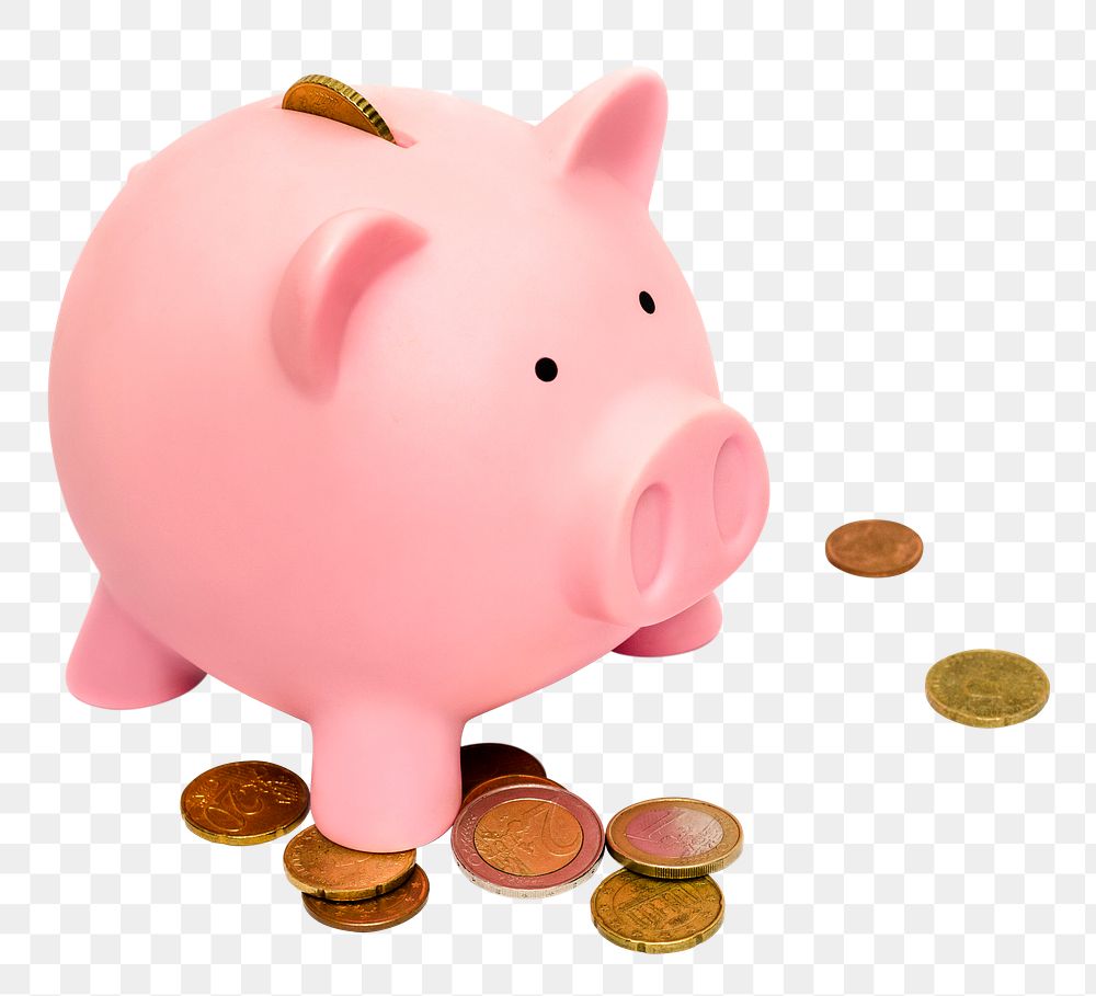 Piggy bank png sticker, savings, finance concept, transparent background