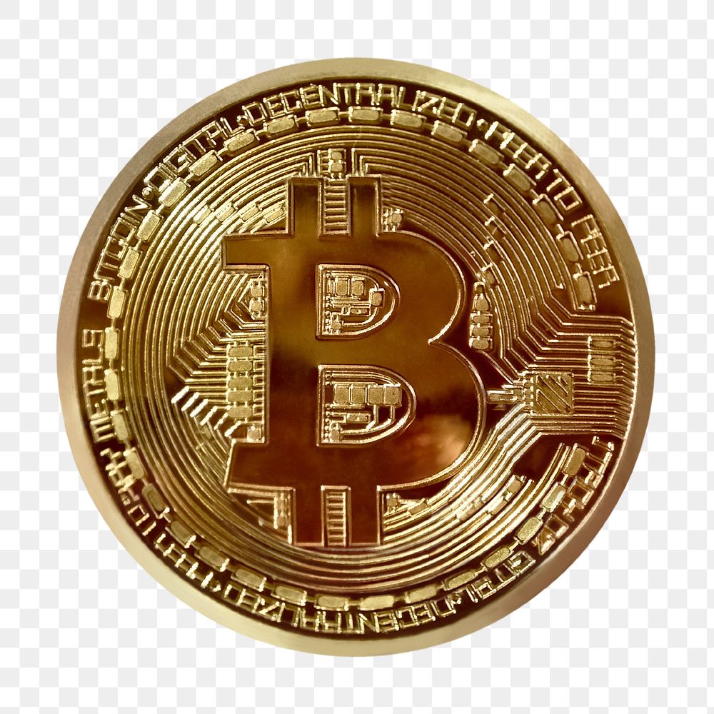 Gold bitcoin png clipart, cryptocurrency money on transparent background