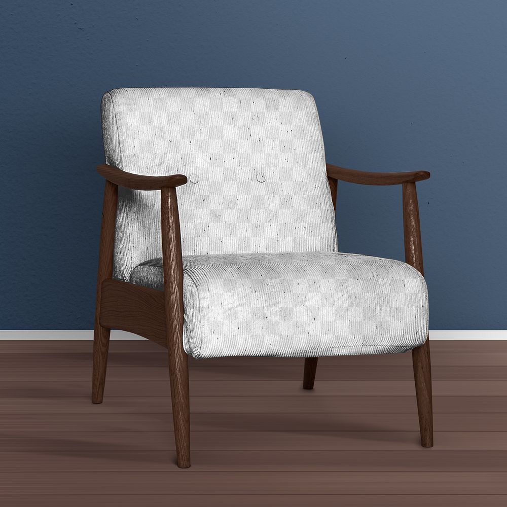 Mid-century armchair png mockup