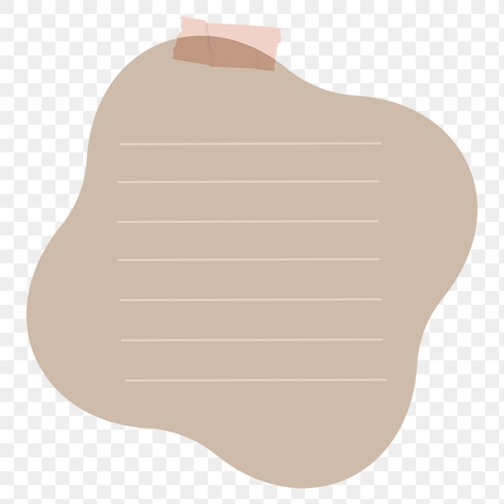 Digital note png element brown lined paper 