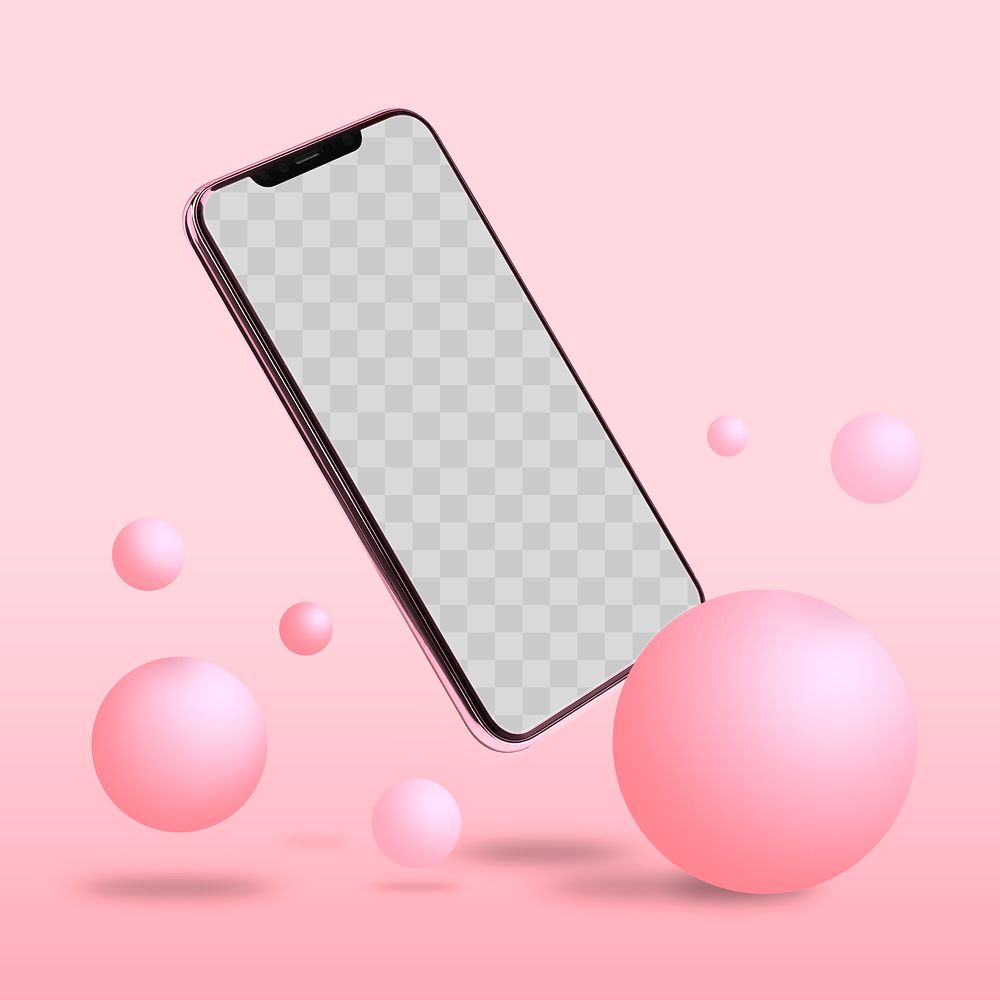 Phone screen png mockup, transparent design space
