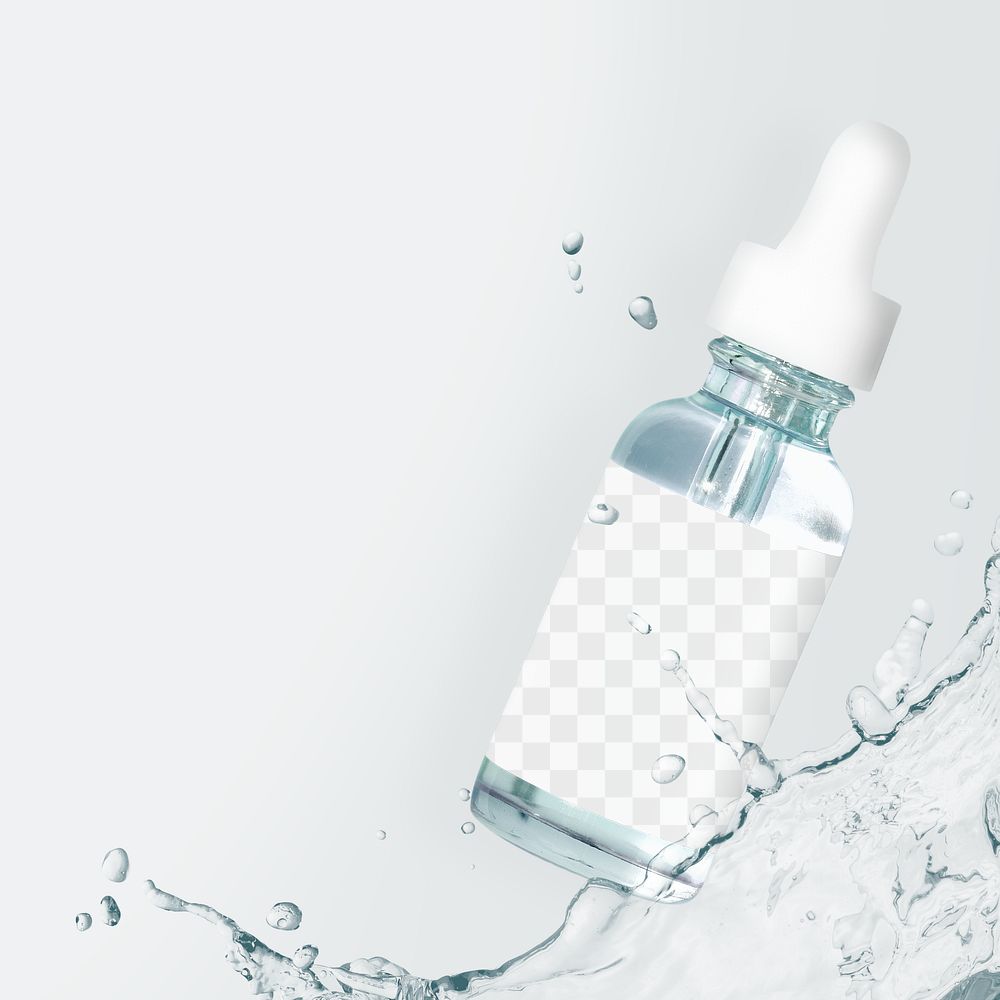 Dropper bottle png mockup, transparent product packaging design