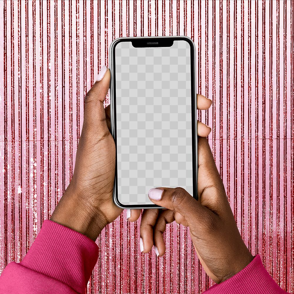 Phone screen png mockup, transparent design space