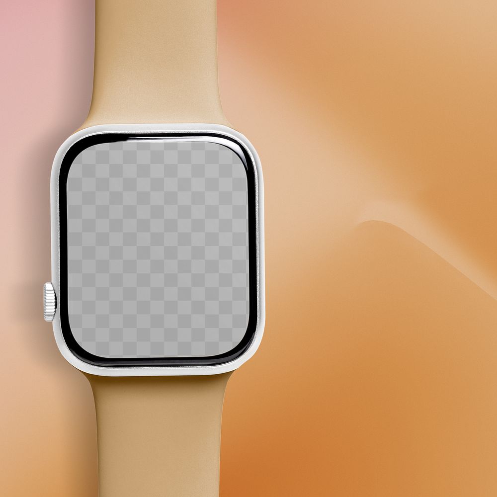 Smartwatch png screen mockup, wearable digital device