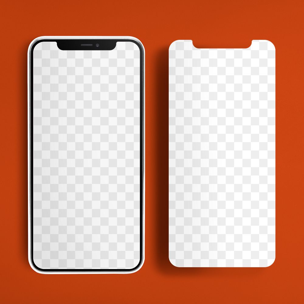 Phone screen png mockup, transparent design space