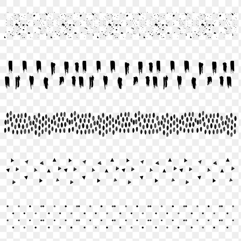 Brush stroke png black ink dots