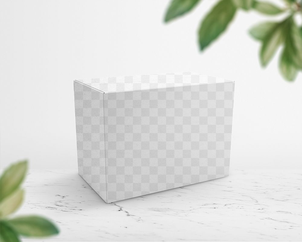 Box png mockup, transparent packaging