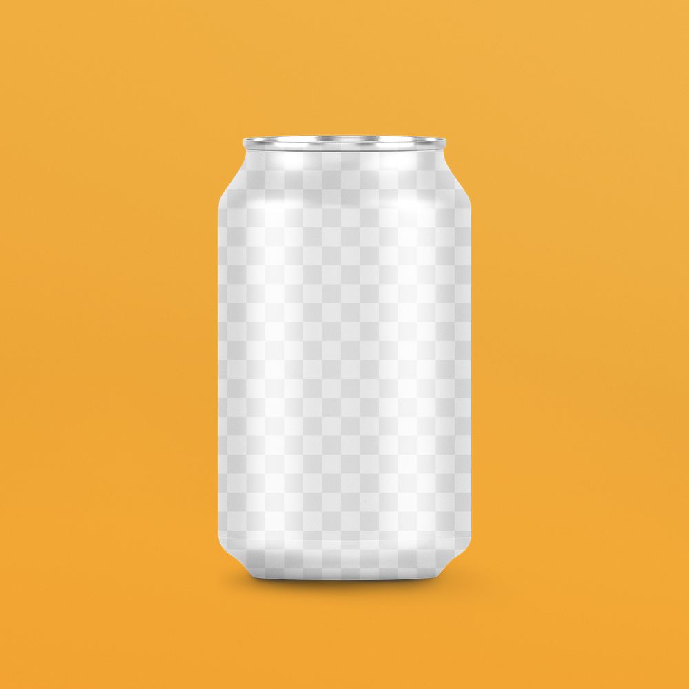 Soda can png mockup transparent design for drink