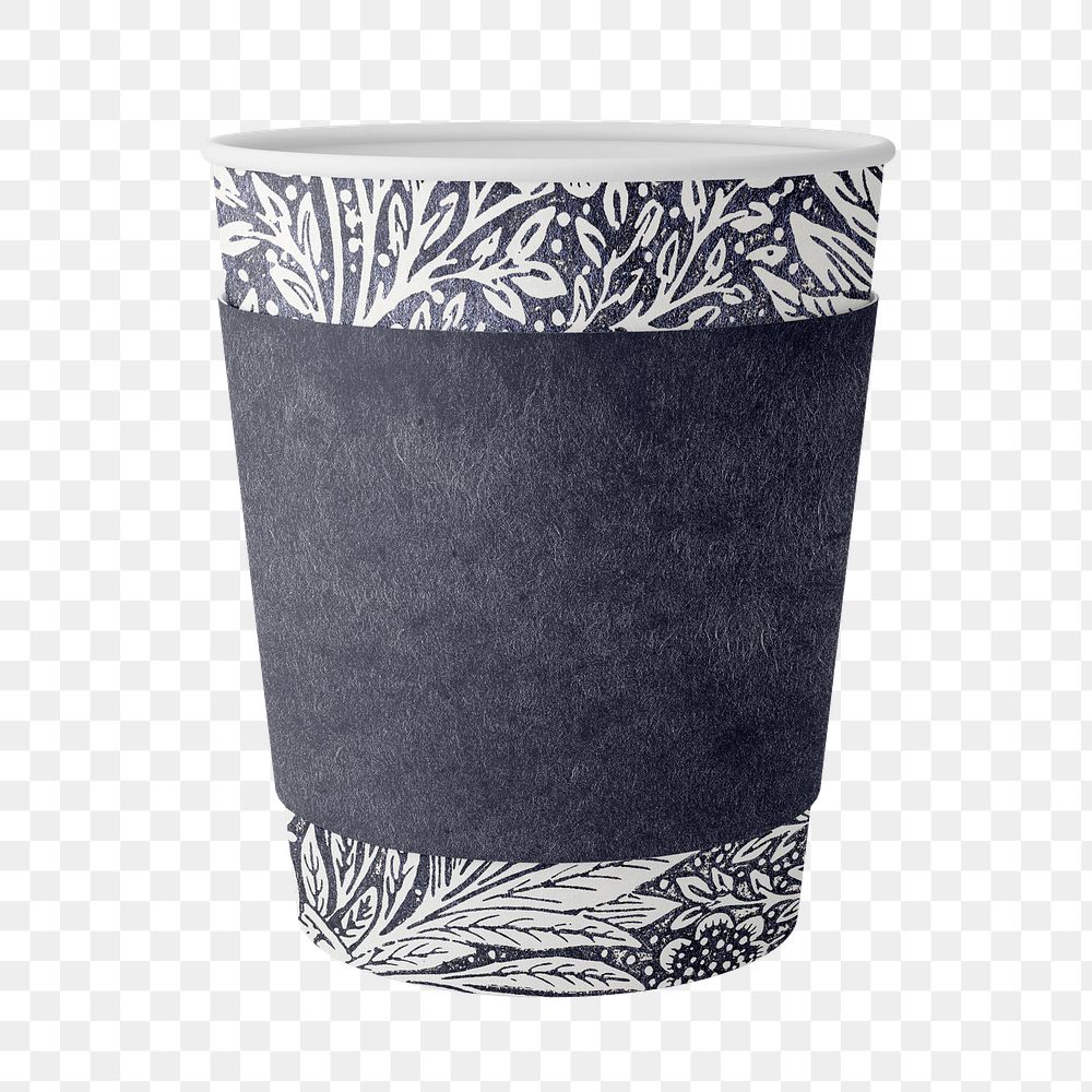Aesthetic png coffee paper cup on transparent background