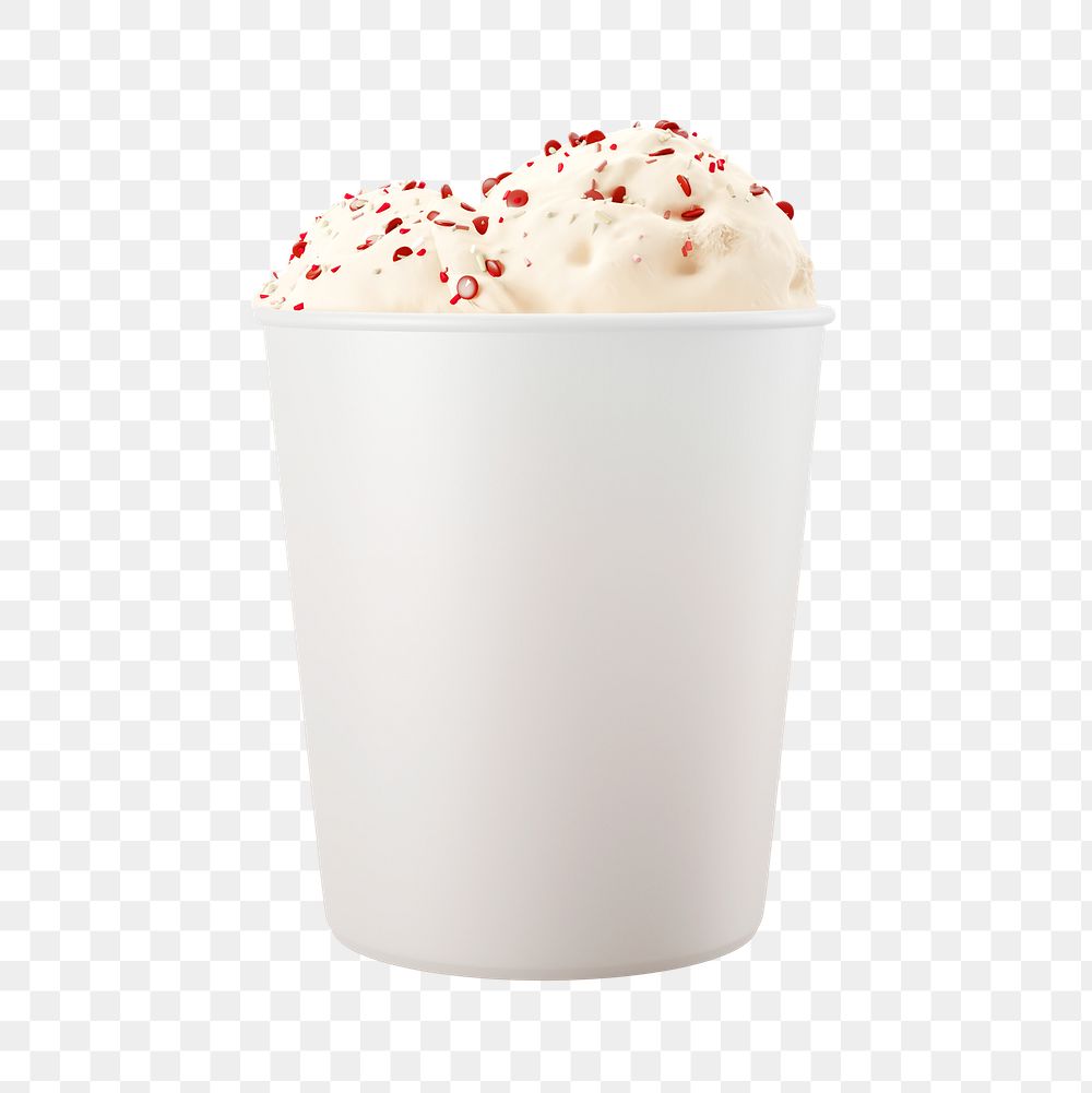 White png ice cream jar on transparent background
