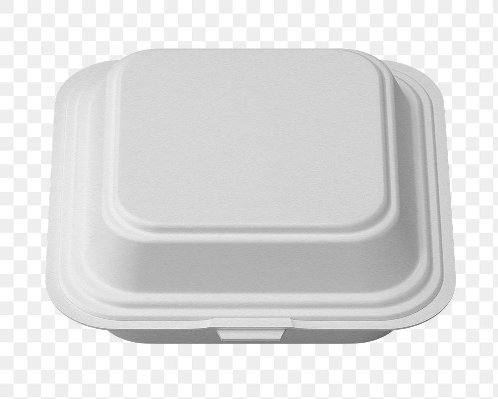 Takeout white png container on transparent background