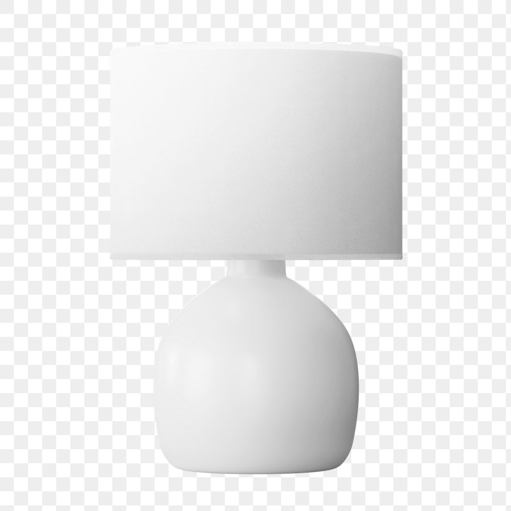 White png lamp on transparent background
