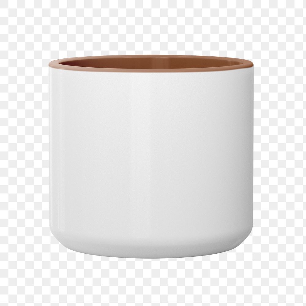 White png ceramic coffee cup on transparent background