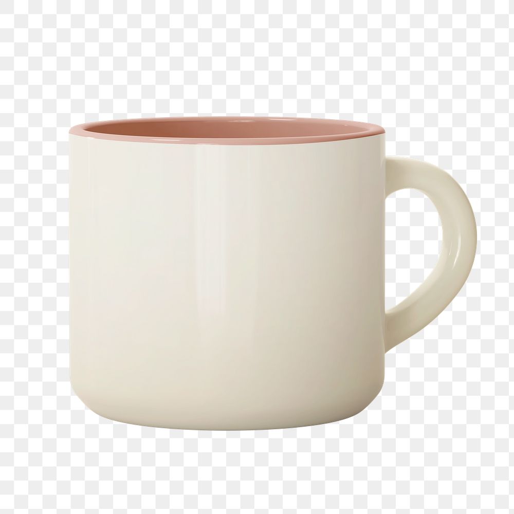 Cream png ceramic coffee cup on transparent background