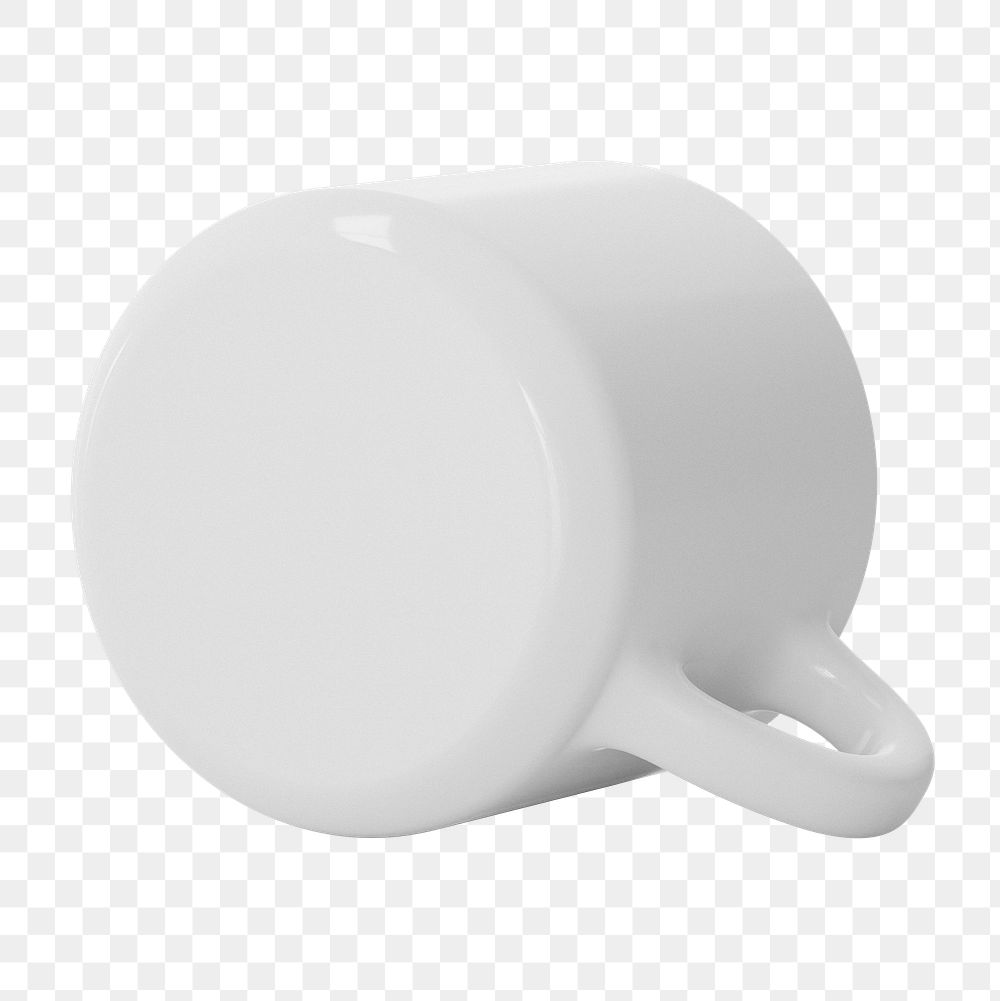 White png ceramic coffee cup on transparent background