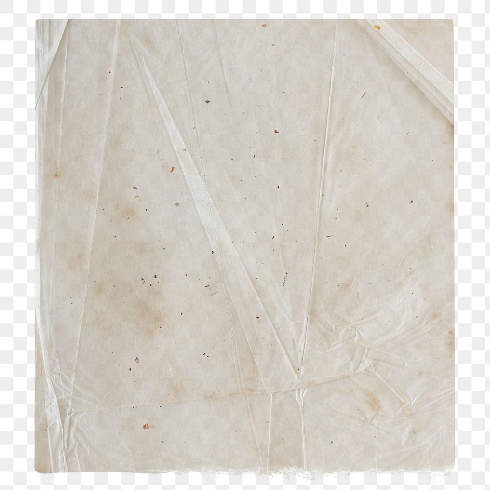 Wrinkled png paper, blank space, wall decor on transparent background