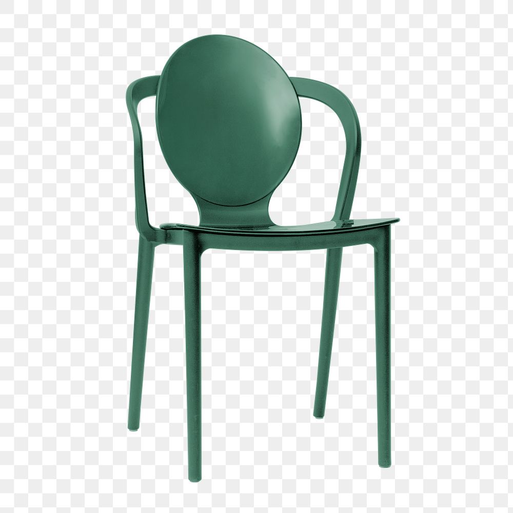 Green png modern shape dining chair on transparent background