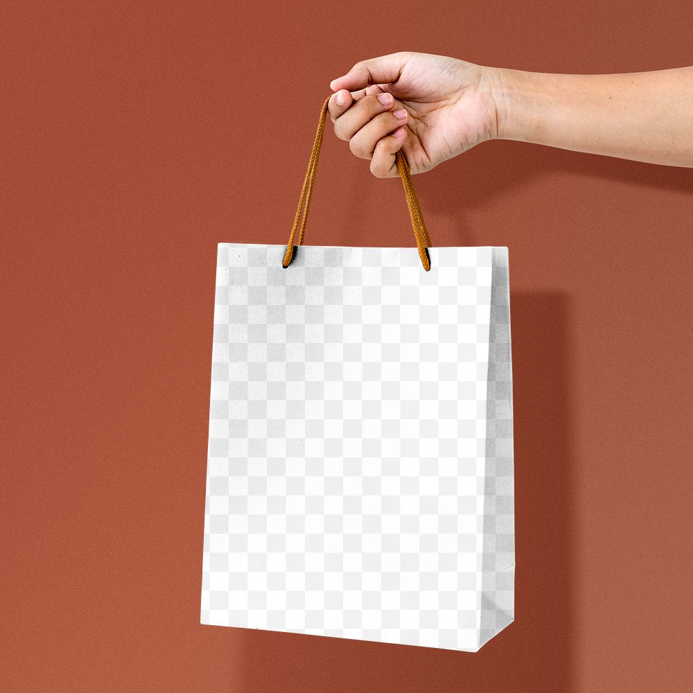 Shopping bag mockup png transparent, business branding