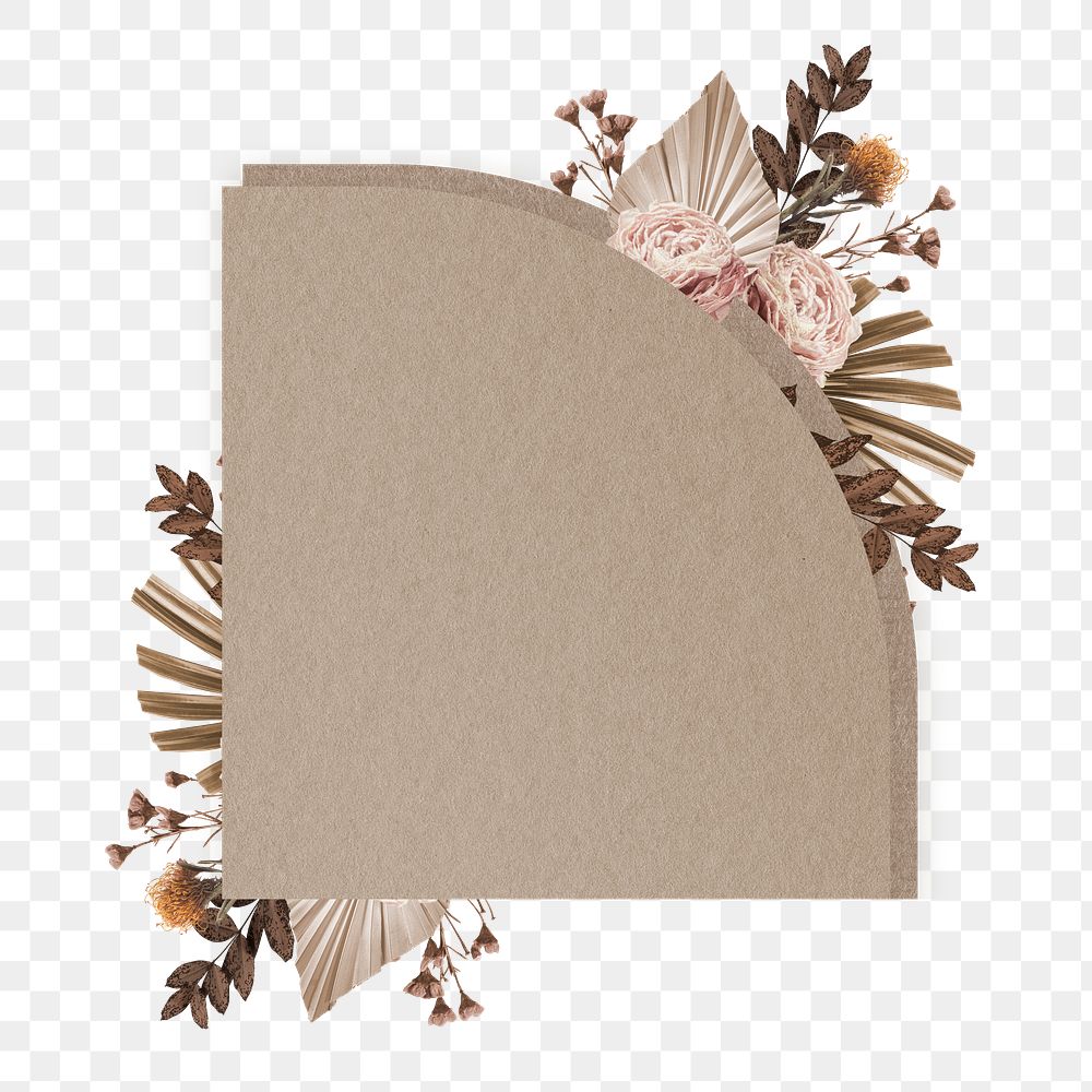 Paper note png sticker, aesthetic floral transparent background
