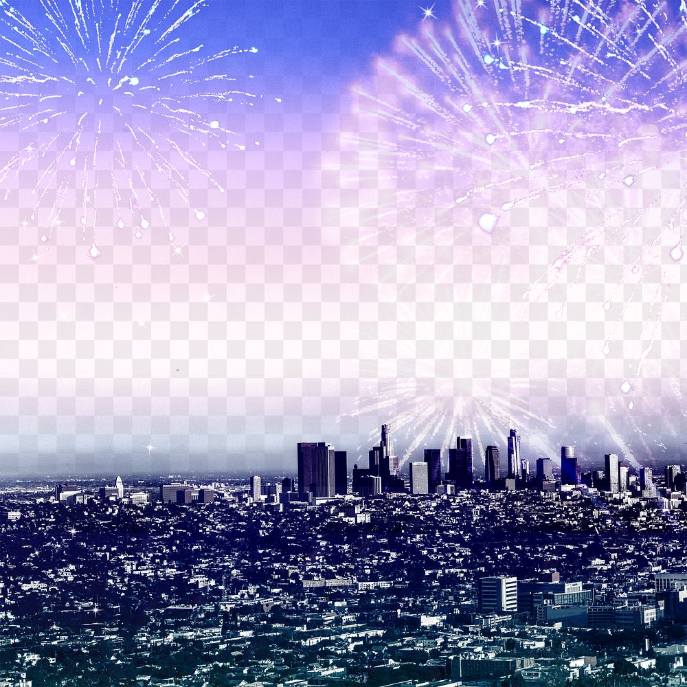 Aesthetic transparent background png, fireworks celebration design