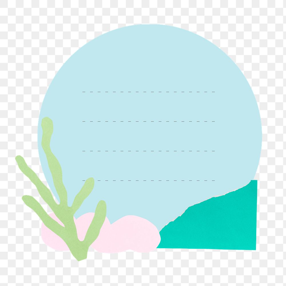 Blue reminder png, simple sticker for cute digital artwork, transparent background