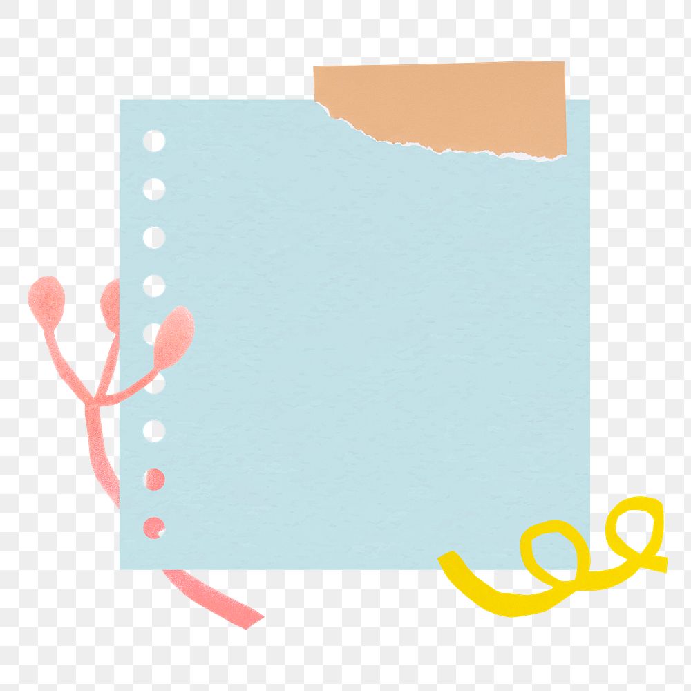 Blue reminder png, simple sticker for cute digital artwork, transparent background