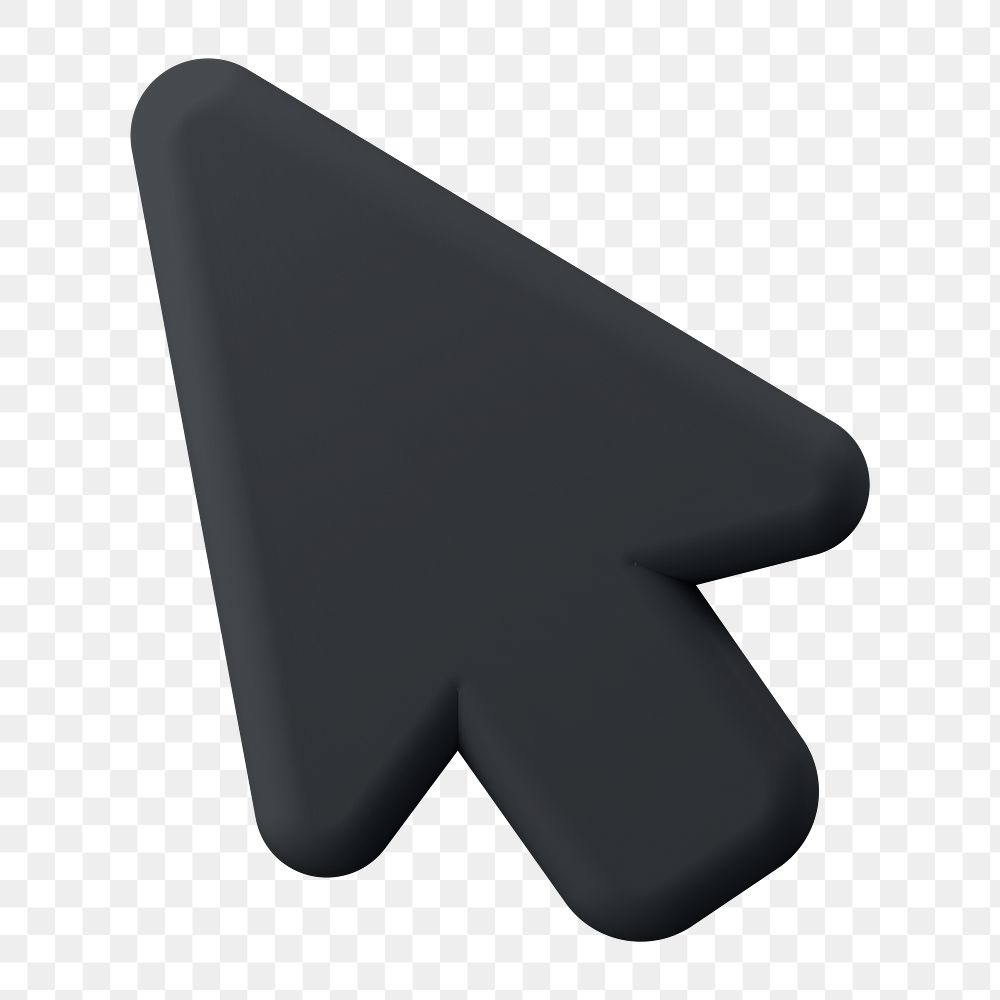 3D arrow png cursor clipart, UI indicator symbol