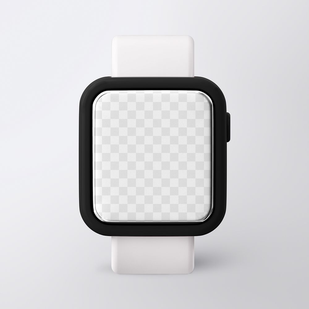 Smartwatch screen png mockup, 3D illustration