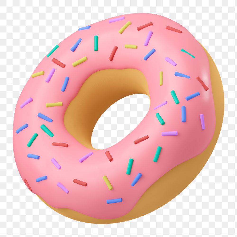 Donut sticker png, 3d food | Free PNG - rawpixel