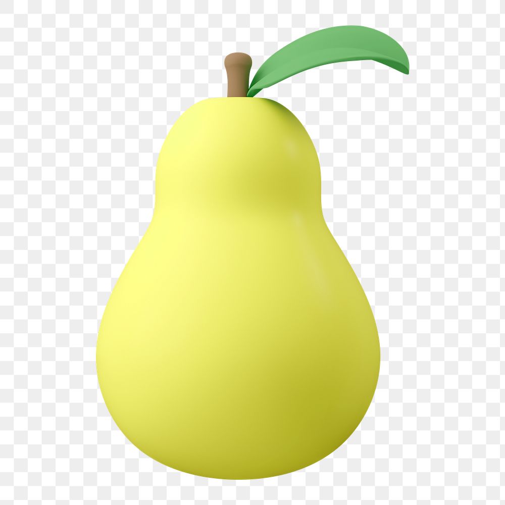 Pear png sticker, 3d fruit graphic on transparent background