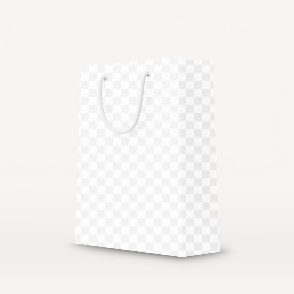 Shopping bag mockup png transparent, 3D object illustration