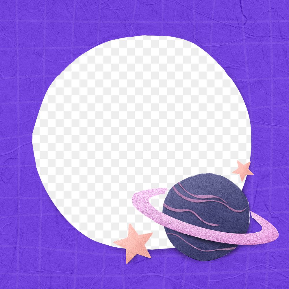 Cute png space frame design in transparent background