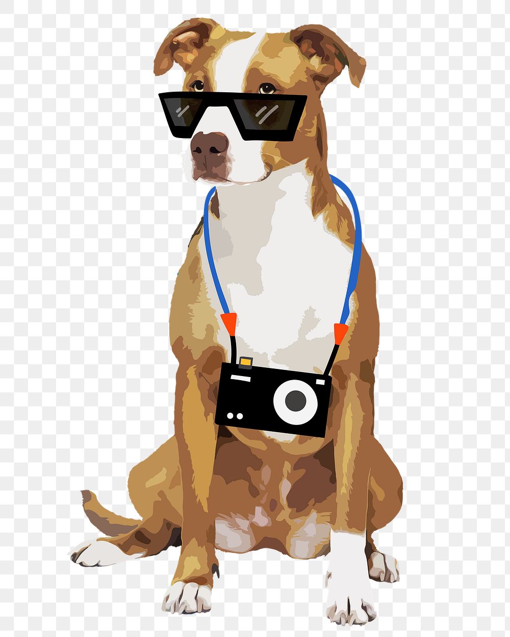 Tourist dog png sticker, transparent background